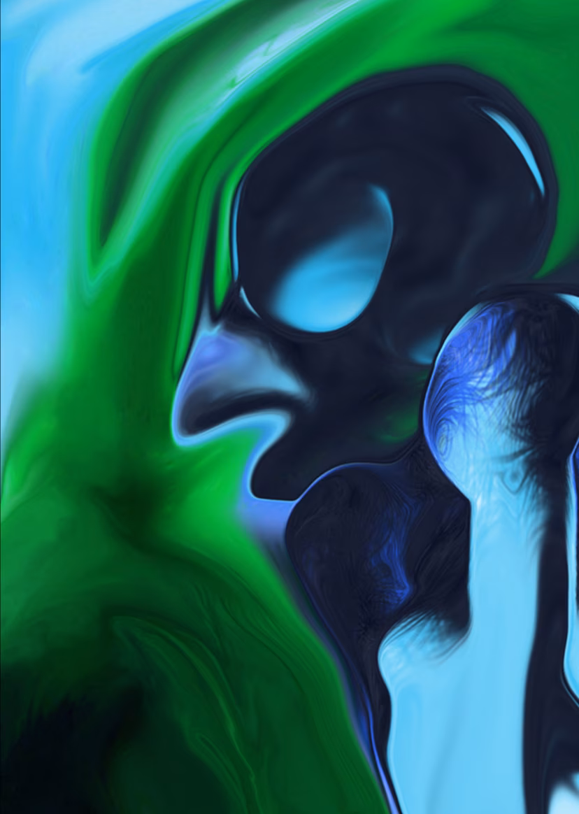 2007 01 abstract face green blue