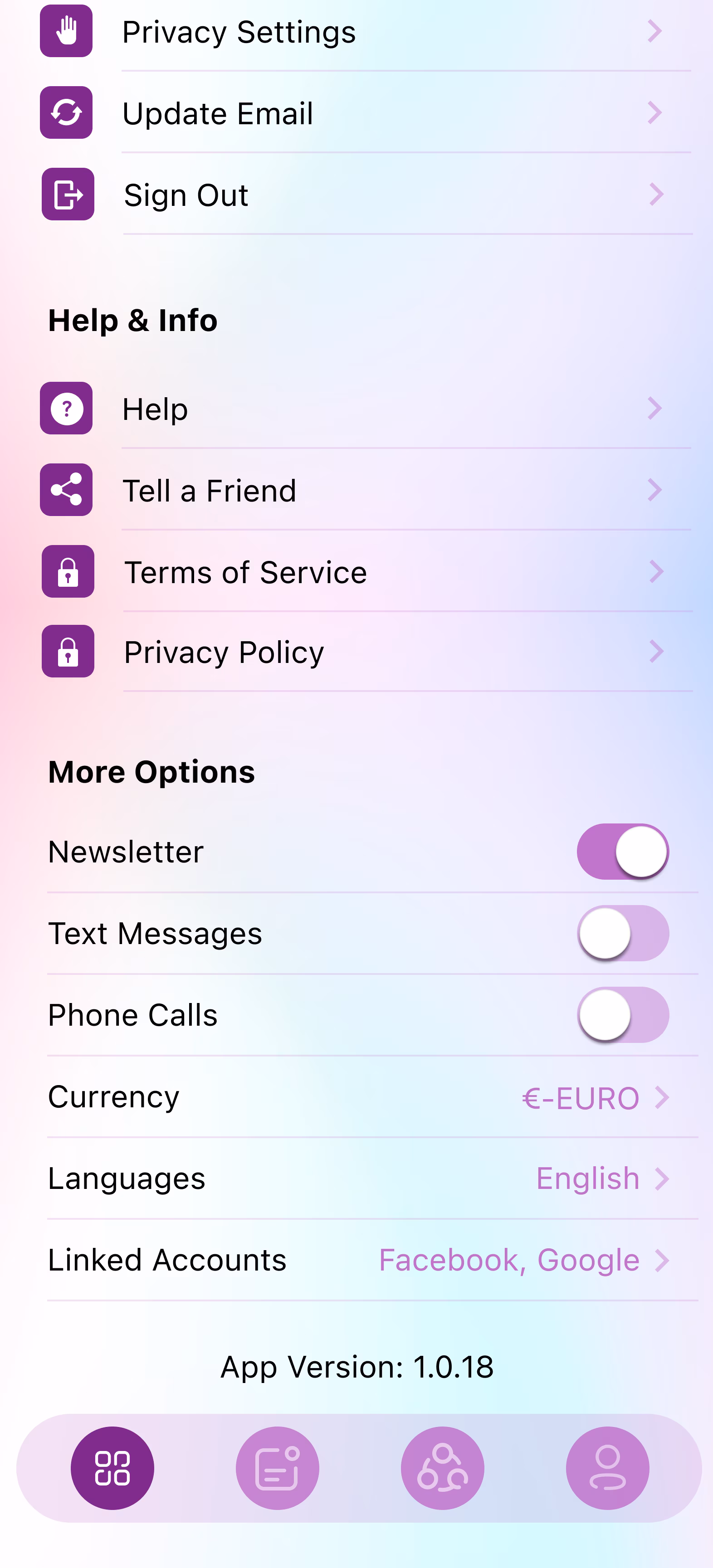 Daily Angel profile settings screen cropped variation 2