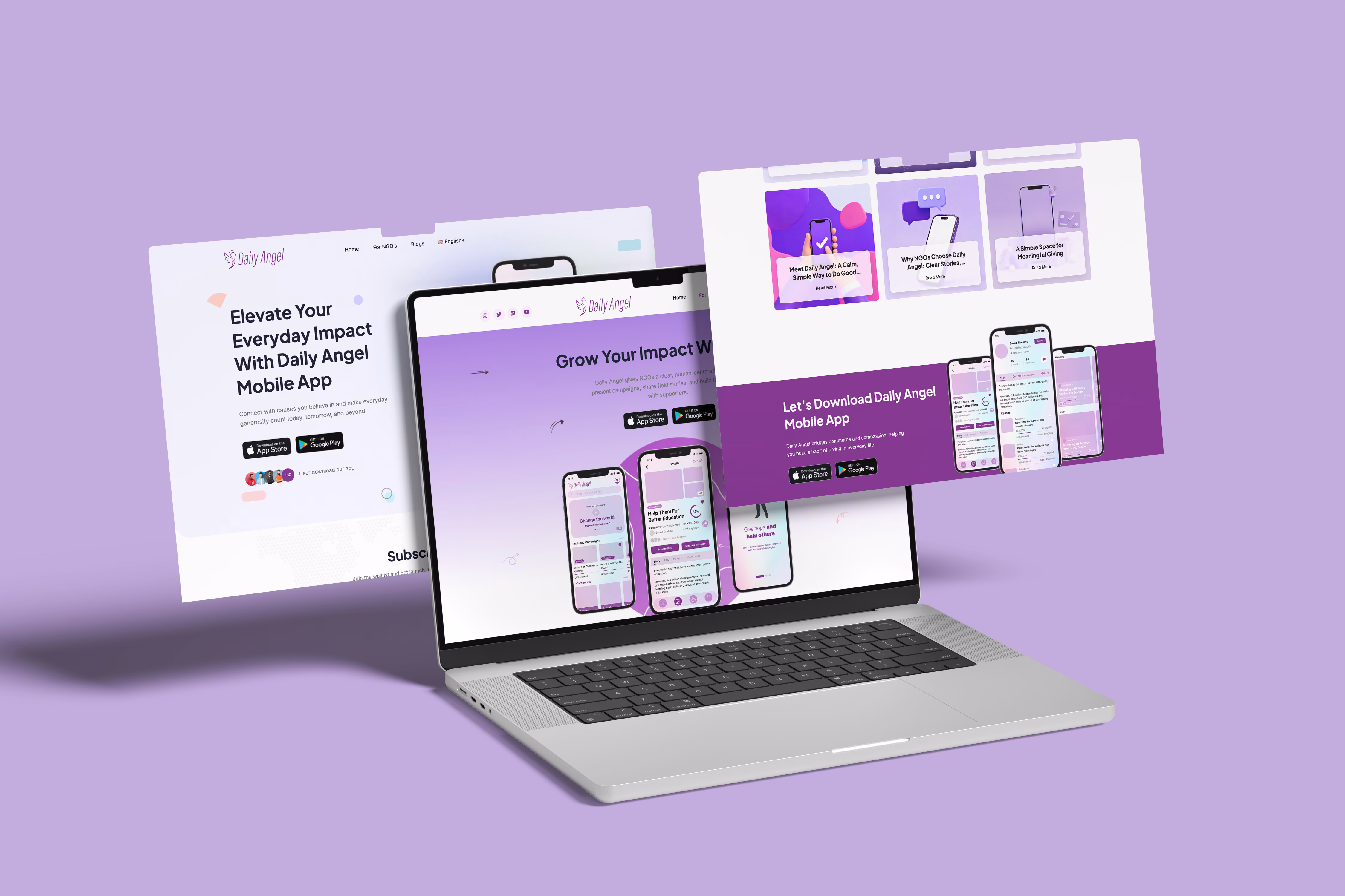 DailyAngel Landing Page project cover